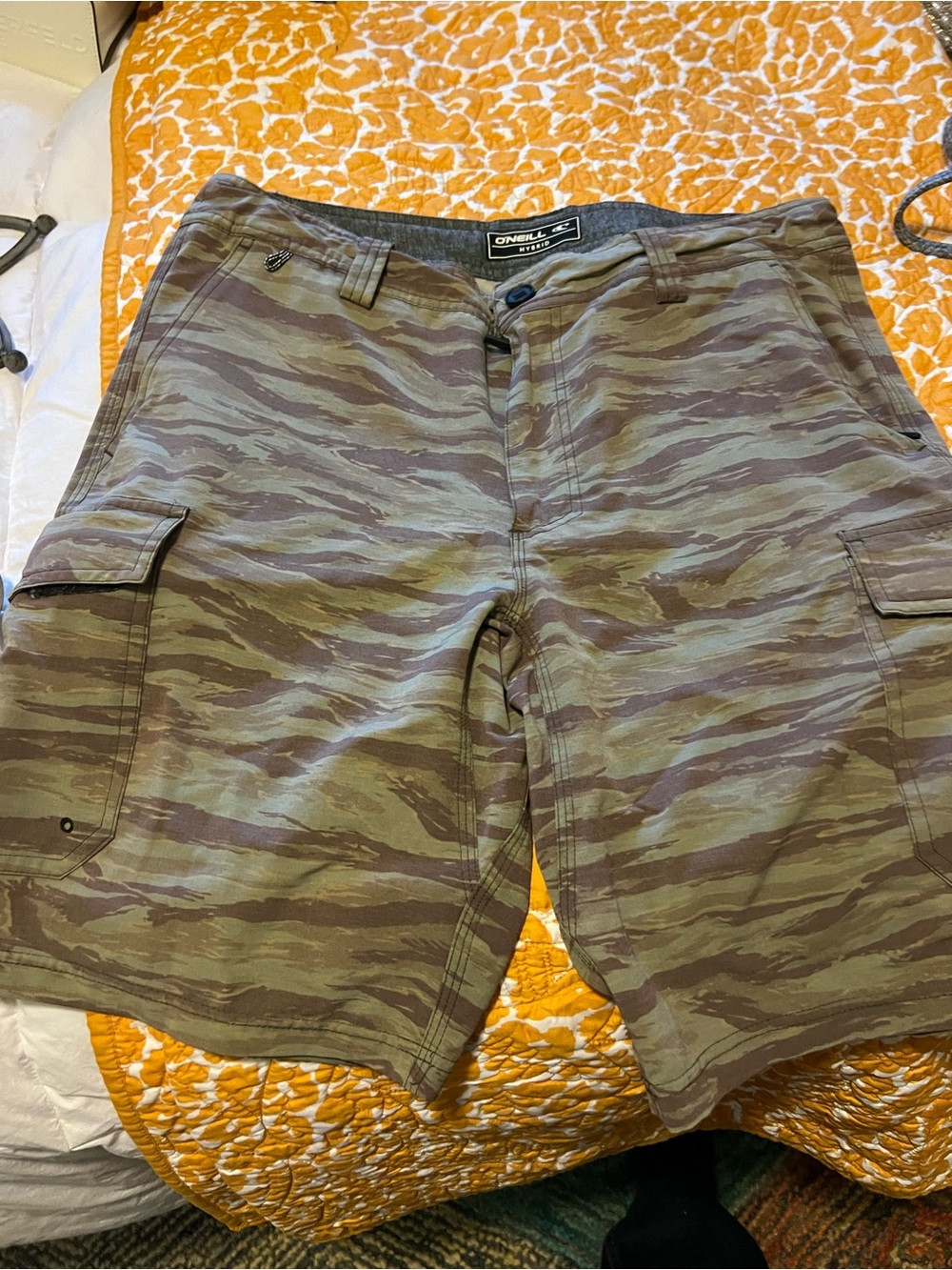 O'Neill Men's Olive Camo Hybrid swim Shorts